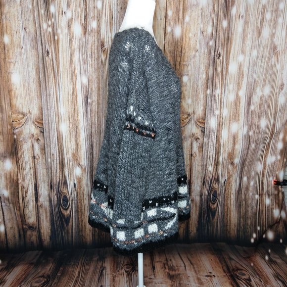 Free People Oversized Knit Charcoal Sweater S NWOT - Picture 4 of 6
